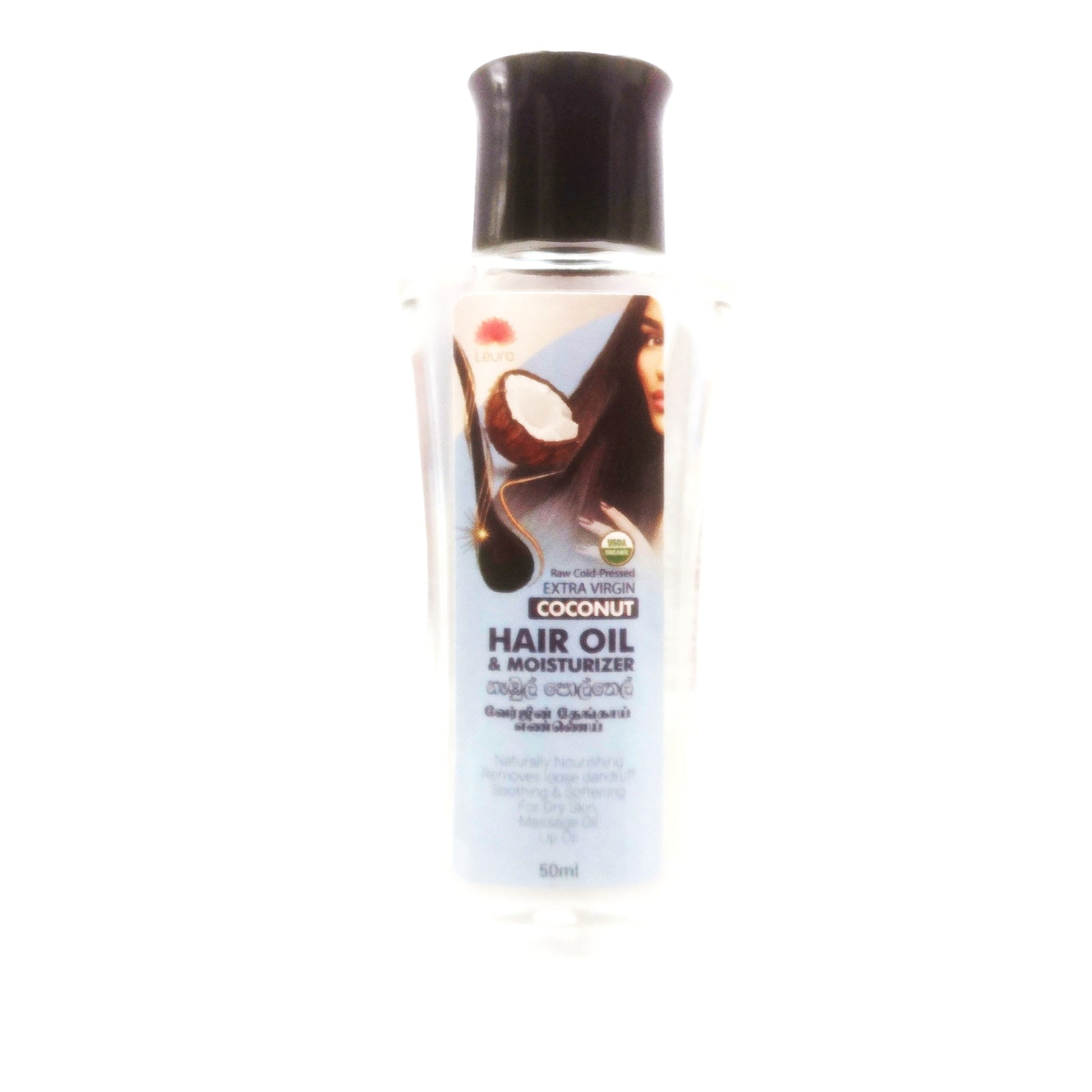 Leura EVCO 50ml travel size pure coconut oil for scalp and body care