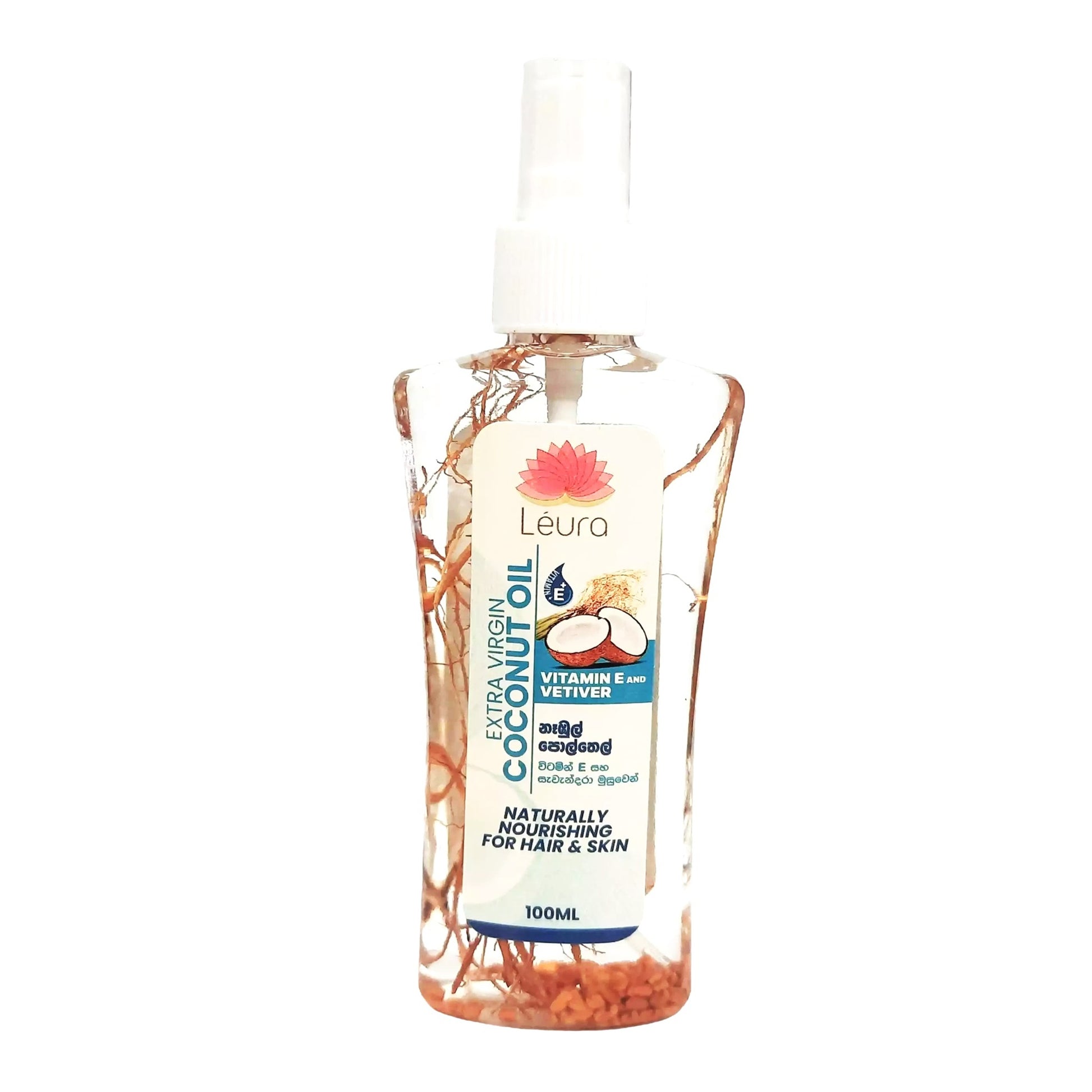 Leura Herbal Hair Oil & Moisturizer 100ml bottle with Vitamin E,Vetiver and Fenugreek.