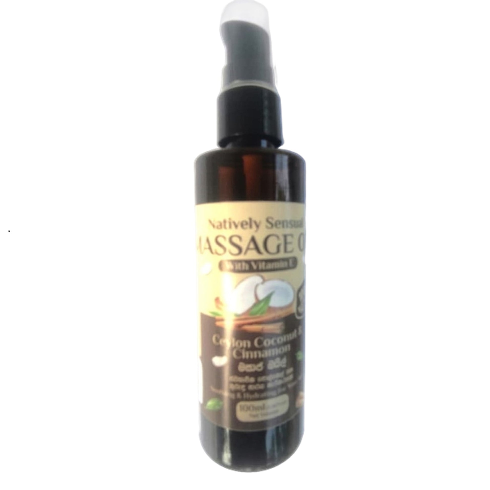 Leura Ceylon Cinnamon & Coconut Massage Oil 100ml bottle.