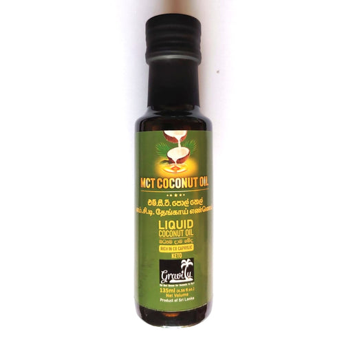 Gravity MCT Coconut Oil 60/40 (C8/C10) | 100% Coconut-Sourced | Keto, Brain & Energy Booster | 135ml Glass Bottle