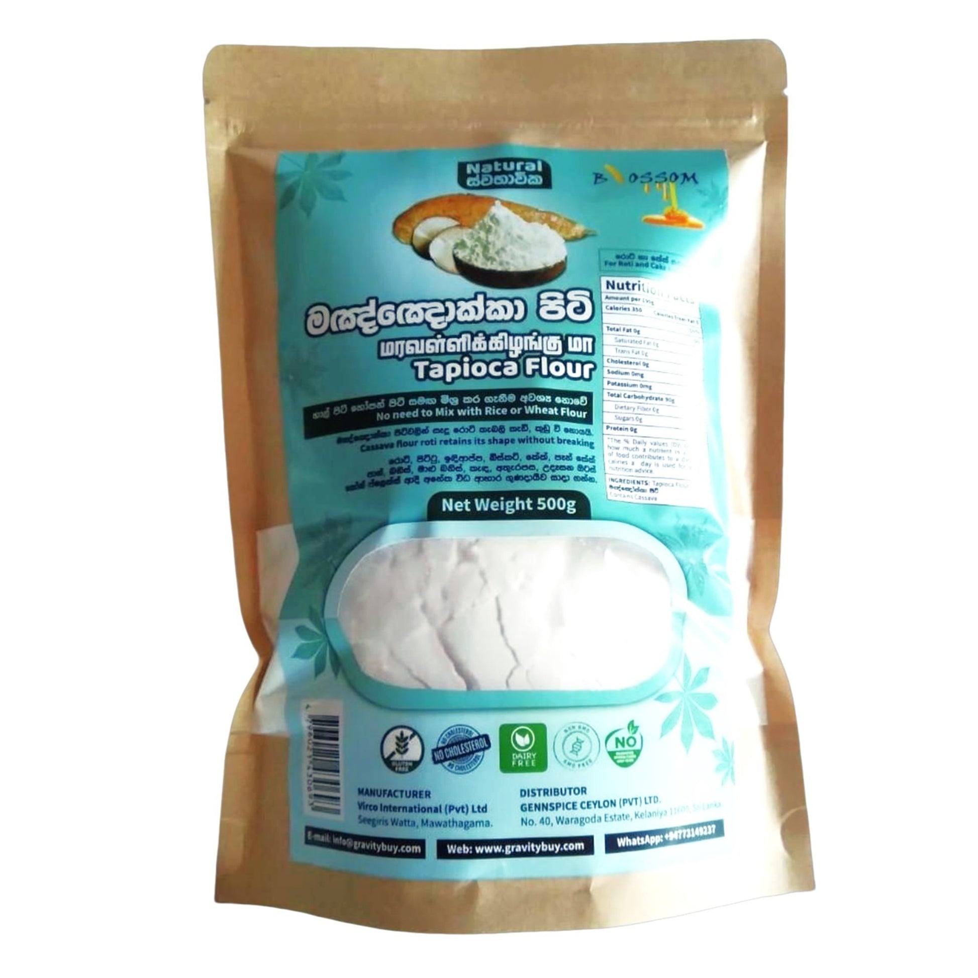 Tapioca Flour 500g pack, gluten-free cassava starch.